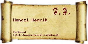 Henczi Henrik névjegykártya